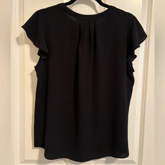 Calvin Klein Black Ruffle Sleeve Blouse - Picture 4 of 6